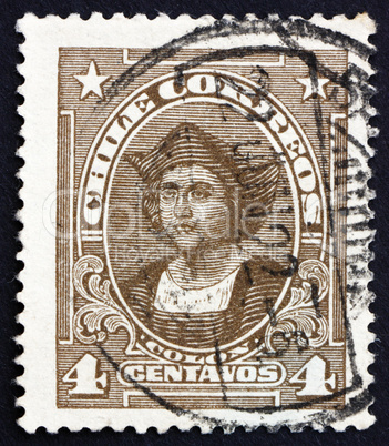 Postage stamp Chile 1918 Christopher Columbus, Explorer