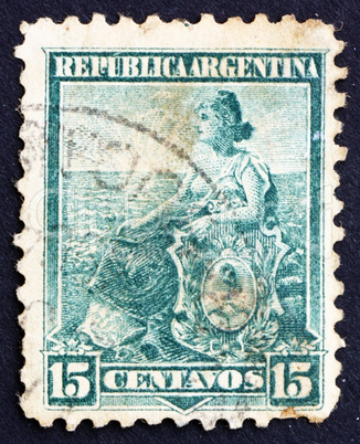 Postage stamp Argentina 1901 Liberty Seated, Allegory