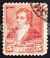 Postage stamp Argentina 1892 Bernardino Rivadavia, President