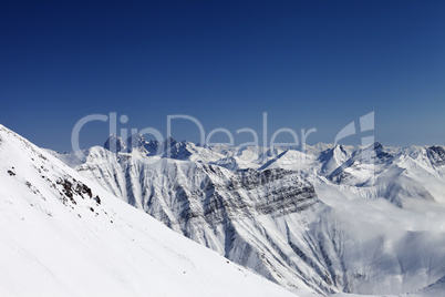 Snowy winter mountains