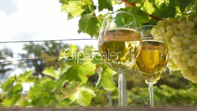 White Grape and Wine Glasses