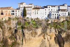 Houses on a Cliff in Ronda Town