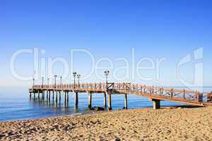 Beach Sea and Pier in Marbella