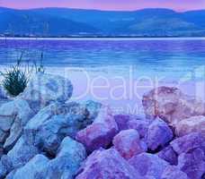 Blue purple riverbank