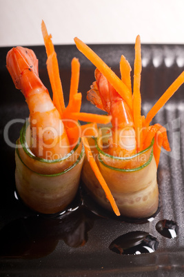 colorful  prawn shrimps appetizer snack