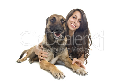 malinois and girl