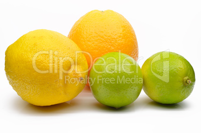 Lime, lemon and orange