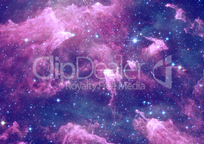 Star field in space and a nebulae