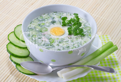 Summer cold soup with vegetables