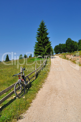 Bicycle on country road