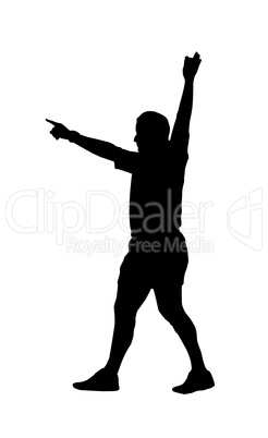 Sport Silhouette - Rugby Football Referee Indicating Foal Play