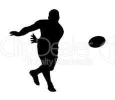 Sport Silhouette - Rugby Football Fast Backline Pass