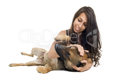 malinois and girl