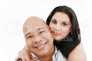 Closeup portrait of a smiling young couple together