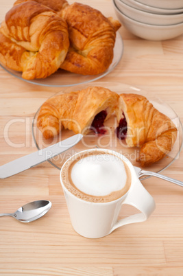 fresh croissant french brioche and coffee