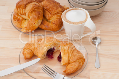 fresh croissant french brioche and coffee