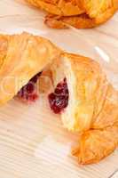 croissant French brioche filled with berries jam