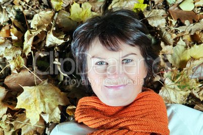 Woman in the park in autumn