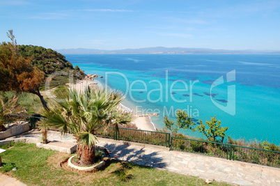 The sea view recreation area of luxury hotel, Halkidiki, Greece