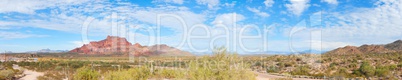 Panorama of Red Mountain in Arizona
