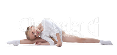 Girl performing gymnastic exercises