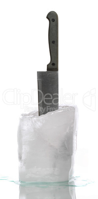 ice with frozen water-tap