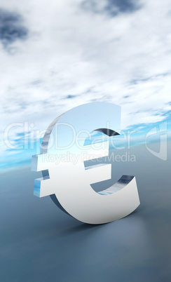 Das große Eurozeichen Silber Blau