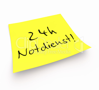 Notizzettel - 24h Notdienst!