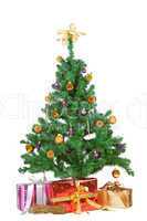 Christmas tree with decorative gifts