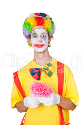 Clown mit pinker Blume