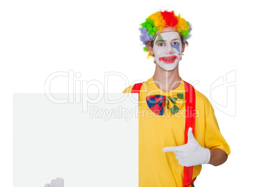 Clown mit Reklametafel