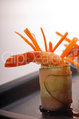 colorful  prawn shrimps appetizer snack