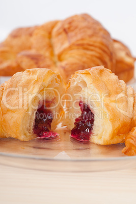 croissant French brioche filled with berries jam