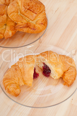 croissant French brioche filled with berries jam