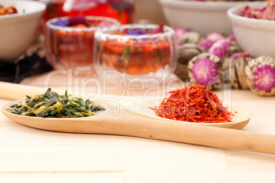 Herbal natural floral tea infusion with dry flowers