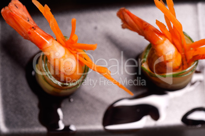 colorful  prawn shrimps appetizer snack