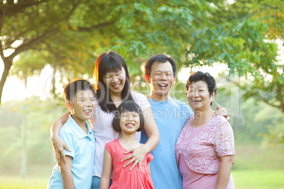 Happy outdoor family