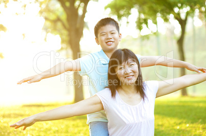 Asian mother and child