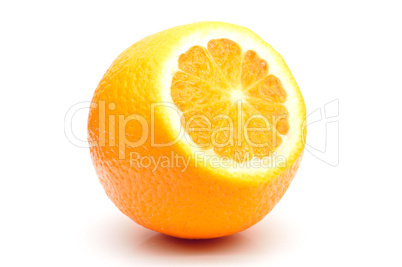 Juicy orange on a white background