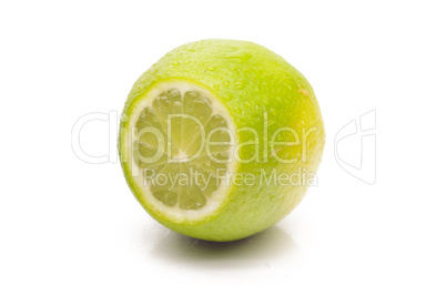 Juicy lime on a white background