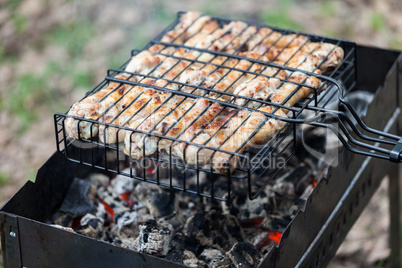 Meat kebab food grilled on barbecue