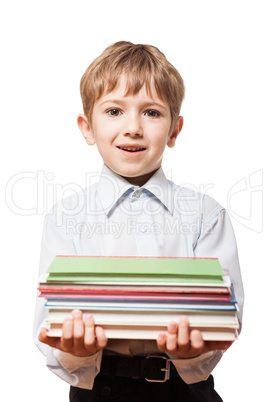 Child holding books