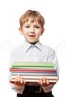 Child holding books