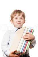 Child holding books