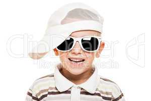 Smiling child boy in sunglasses