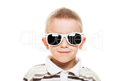 Smiling child boy in sunglasses