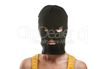 Woman in balaclava