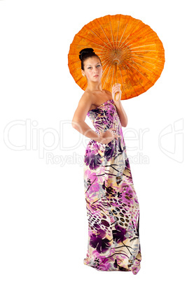 Attractive girl with umbrella