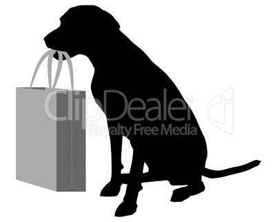 Hund beim einkaufen