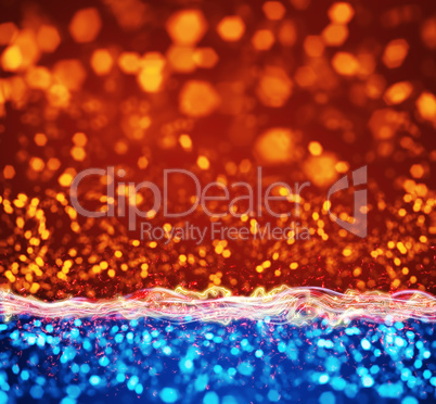 orange blue lights abstract background